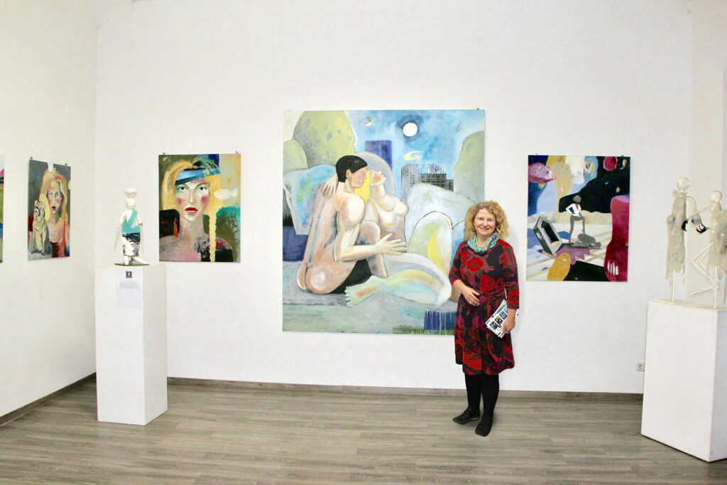 Diana Achtzig: "Liebespaarbild", Ölfarbe auf Leinwand, 200 x 200 cm, 2019