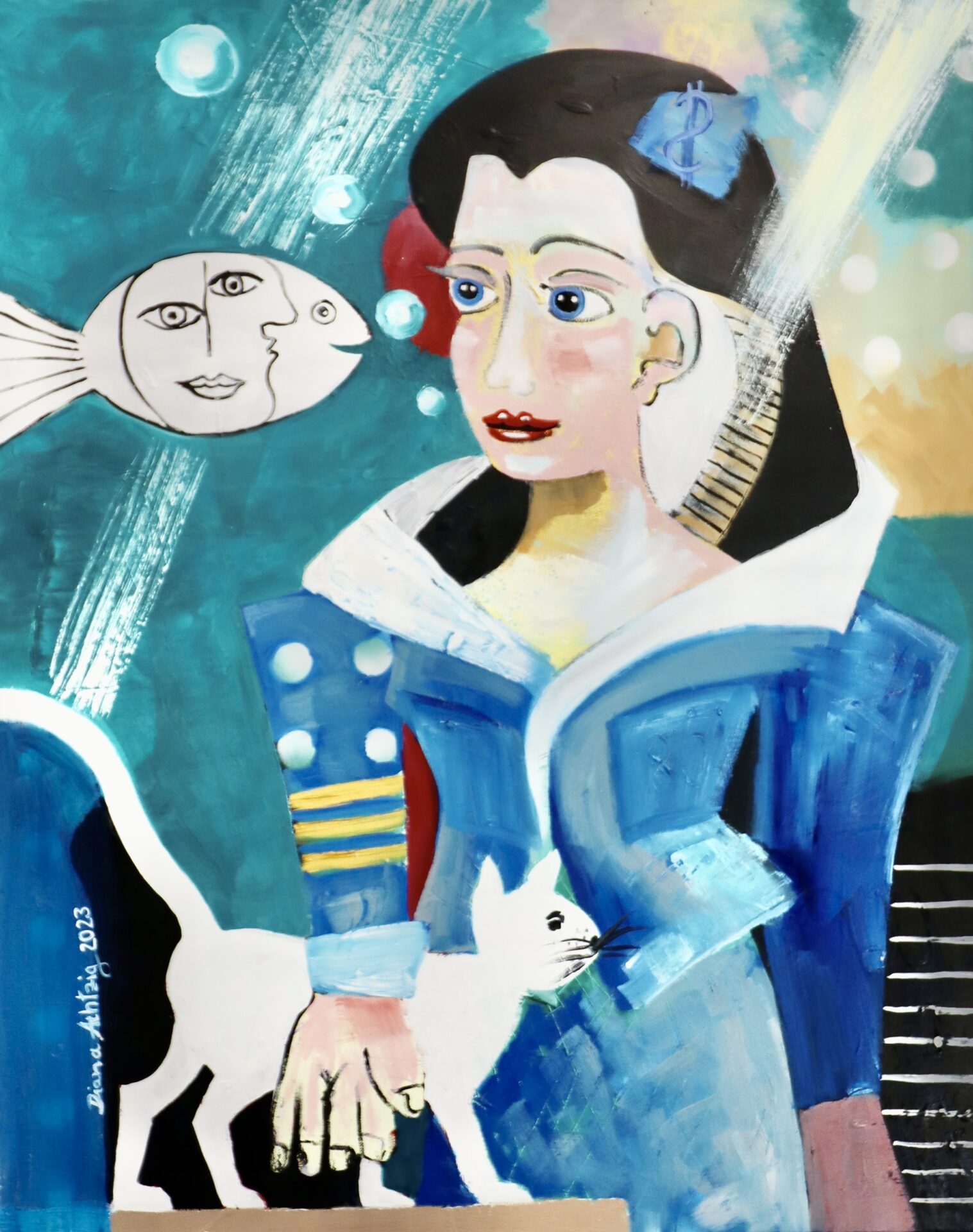 Original Kunst kaufen: Diana Achtzig zeigt pablopicassoähnliche Werke in der Einzelausstellung
