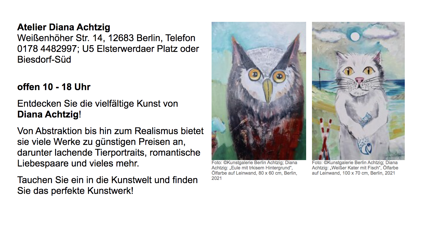 Einzelausstellung: Kunst Offen 2024 von Diana Achtzig