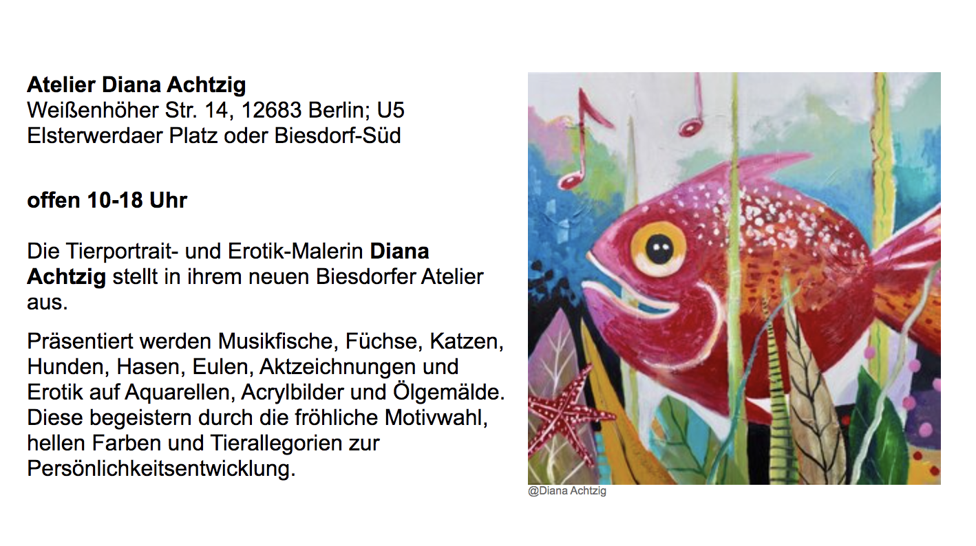 Einzelausstellung von Diana Achtzig zu Kunst Offen 2022 in Kultur Marzahn-Hellersdorf