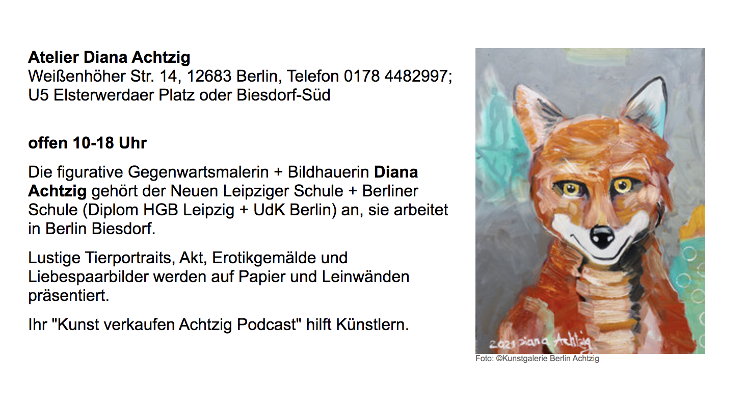 Einzelausstellung: Diana Achtzig zu Kunst Offen 2023 kultur-marzahn-hellersdorf